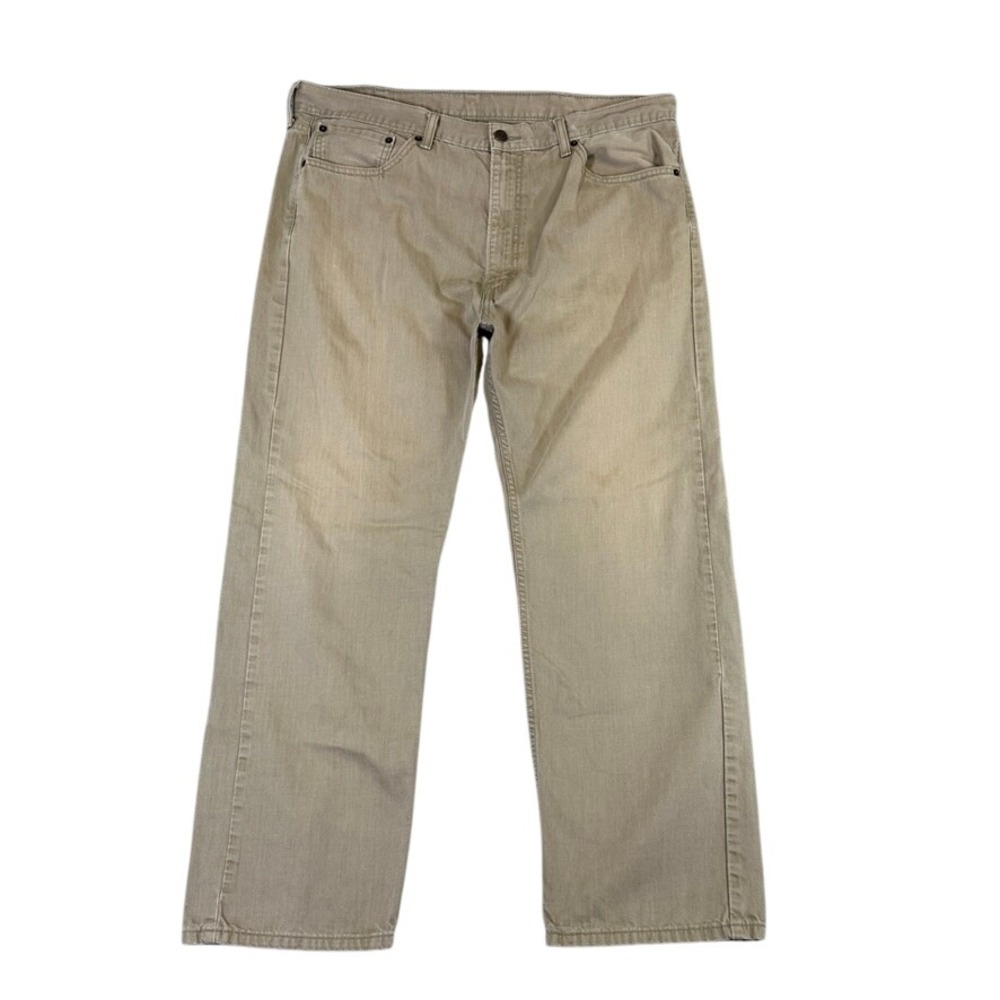 Levi Strauss Mens Straight Leg Khaki Tan Twill Pants Size 39x28.5